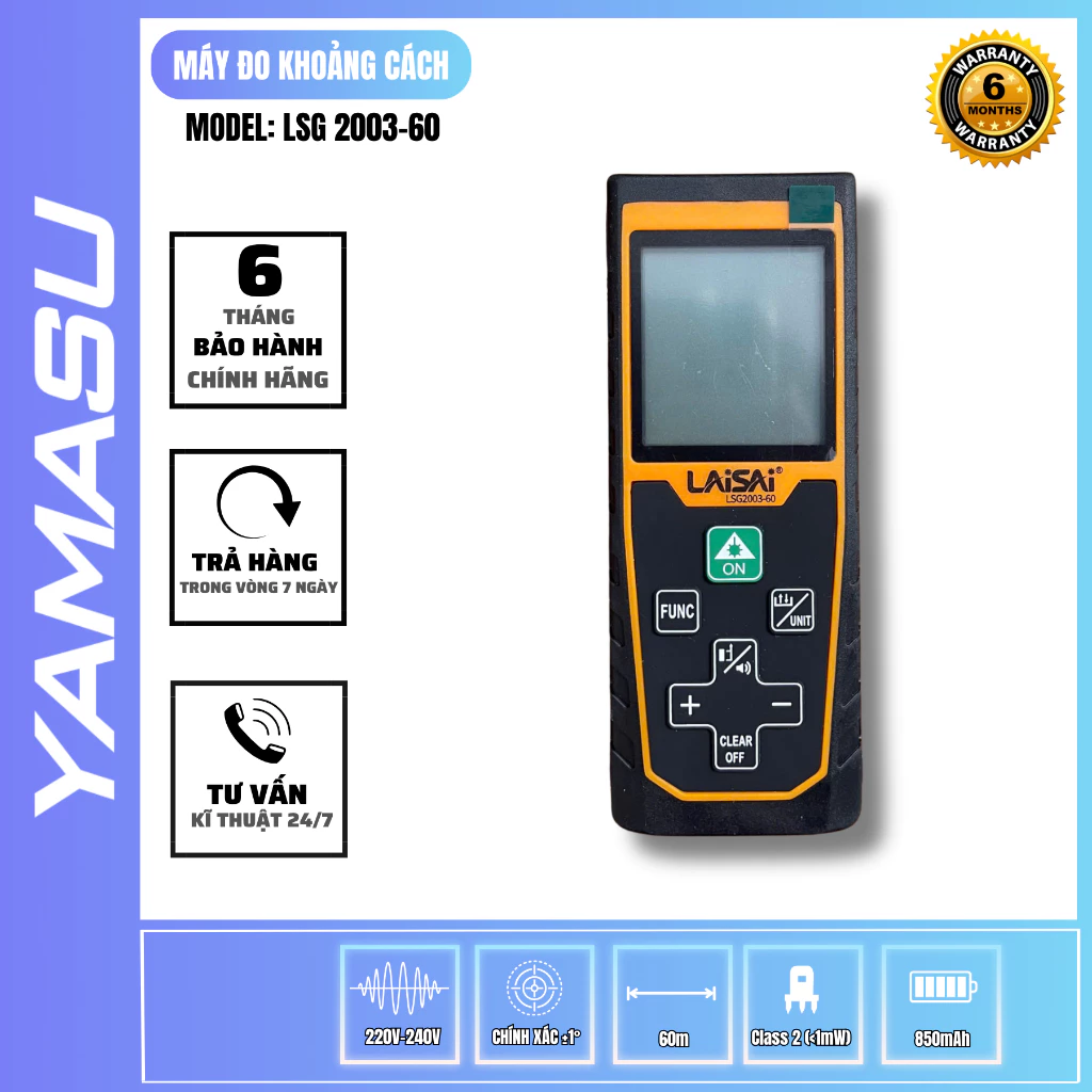 Máy Đo Khoảng Cách Laisai LSG2003-60 Tia Xanh Siêu Sáng, Đo Tới 100M