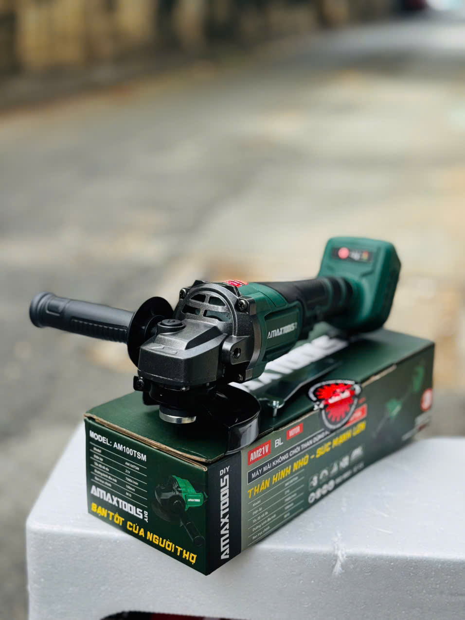Máy Mài Góc Pin Amaxtools AM100TSM 21V, Tốc độ 7000 vòng/phút