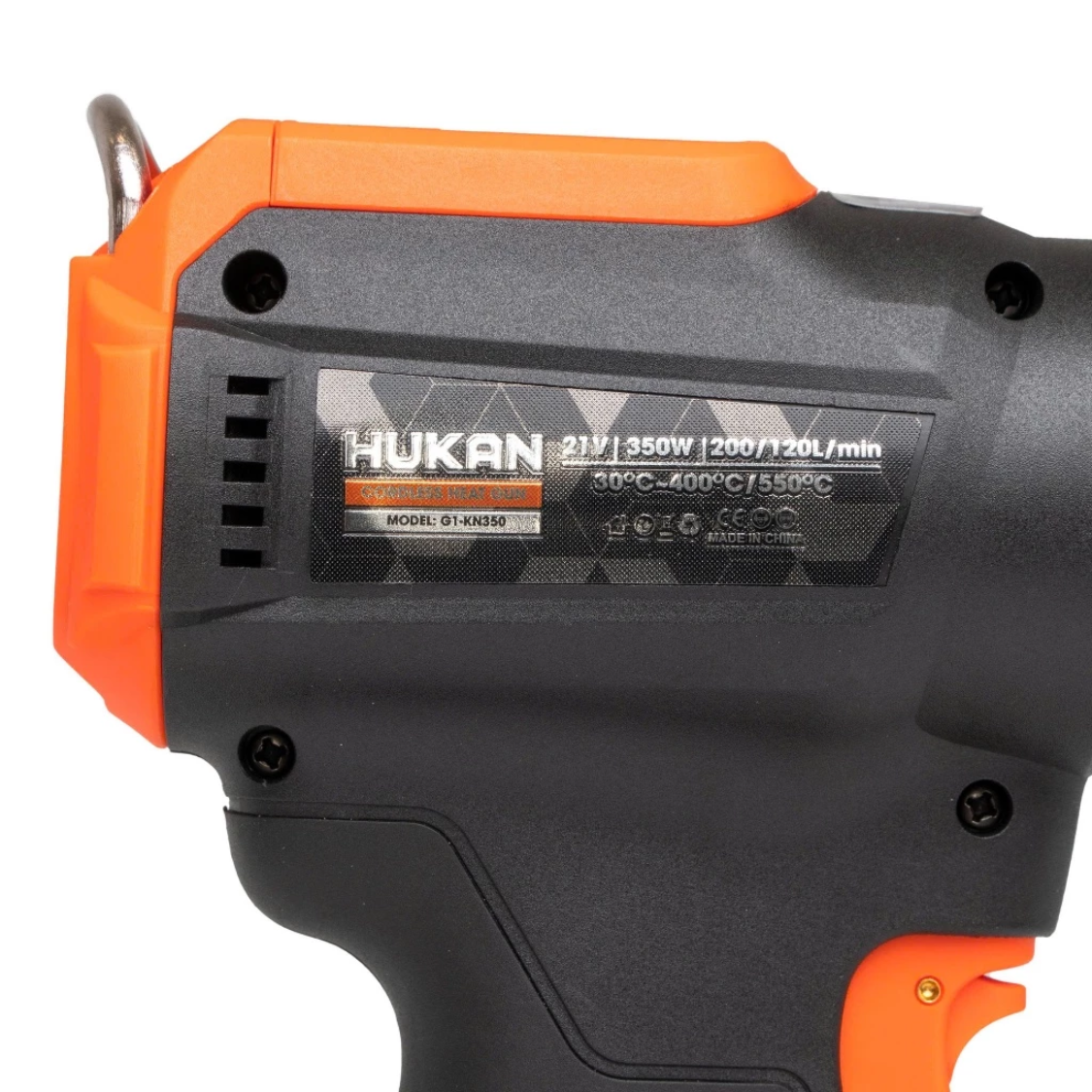 Máy Khò nhiệt HUKAN G1-KN350 Dùng Pin 21V, Công suất 350W, 2 Mức Độ Nhiệt 30~400/550°C, Không chổi than