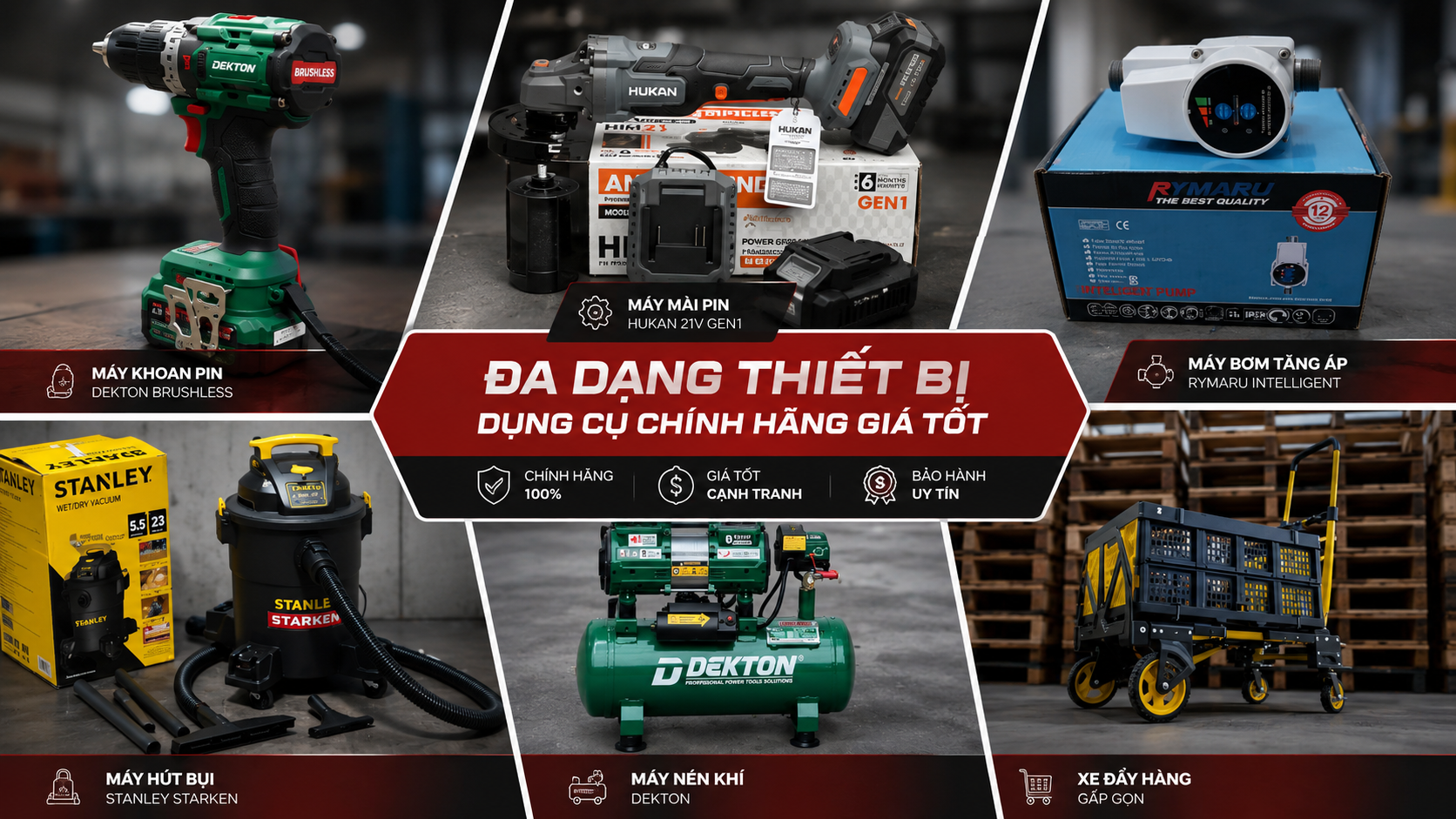 Đa dạng thiết bị dụng cụ cầm tay