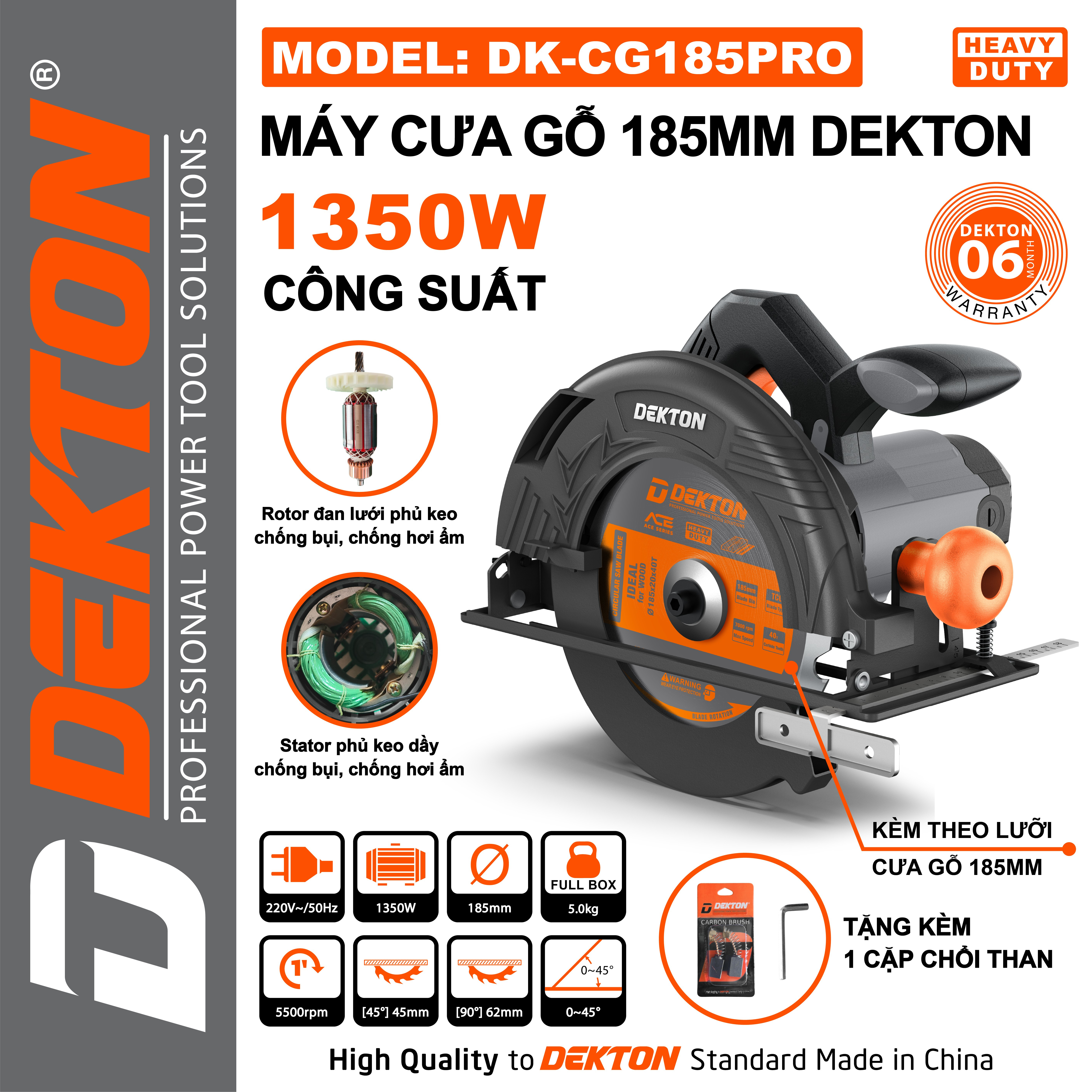 Máy cưa gỗ Dekton DK-CG185PRO xám