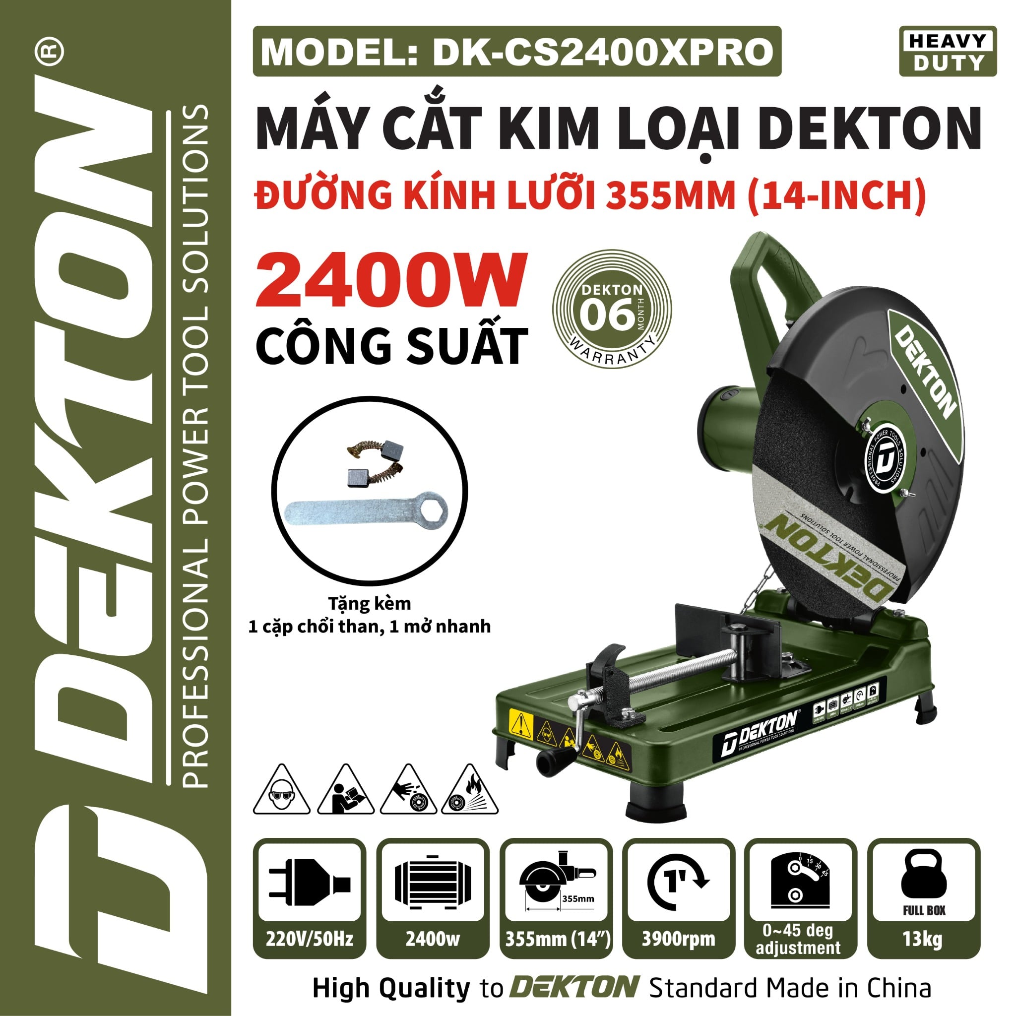 Máy cắt kim loại Dekton DK-CS2400XPRO Công suất 2400W