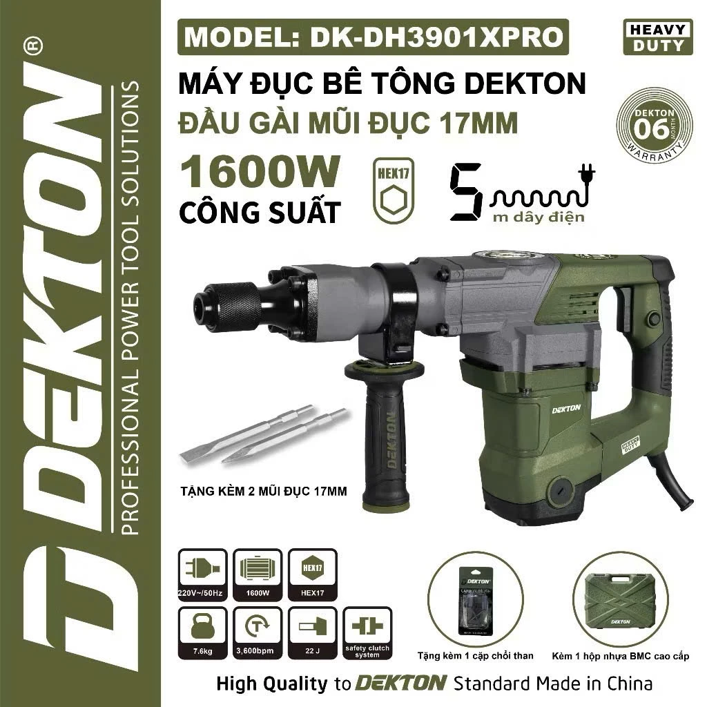 Máy Đục 17ly 1600W Dekton DK-DH3901XPRO