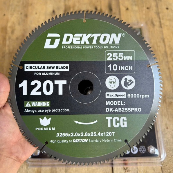 Lưỡi Cắt Nhôm, Cắt Gỗ Dekton 255mm DK-AB255PRO 120 Răng - Tốc Độ 6000RPM 2