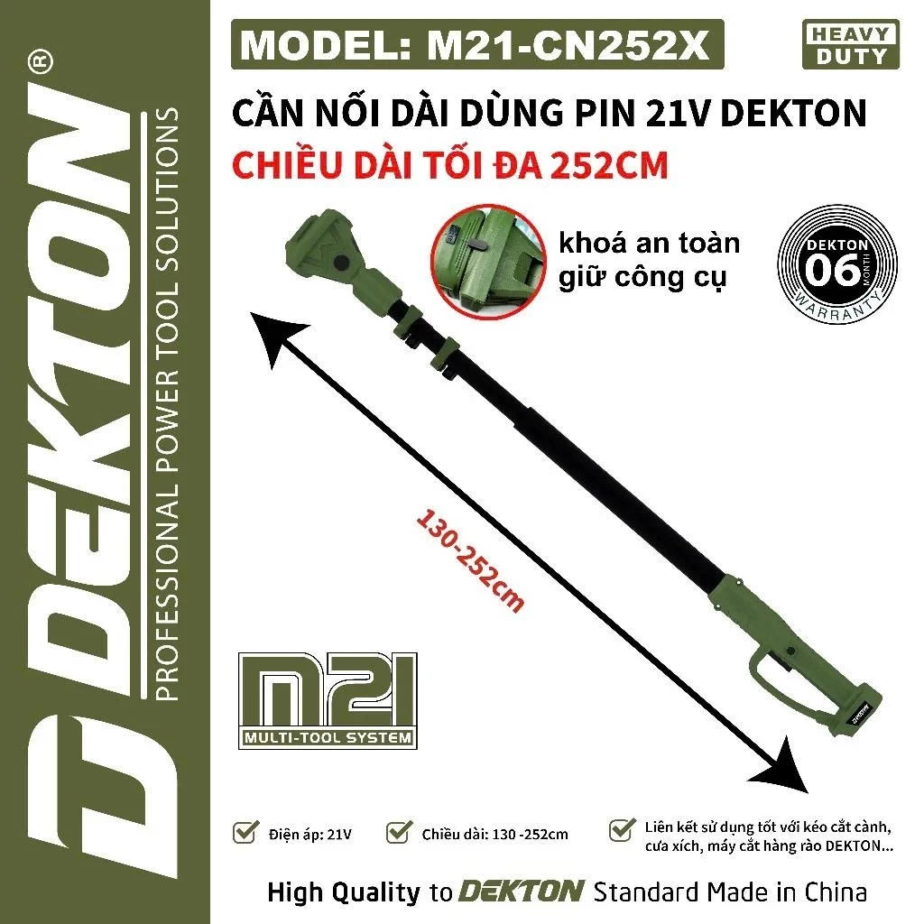 Cần Nối Dài 252cm Dekton M21-CN252X 21V Màu Olive