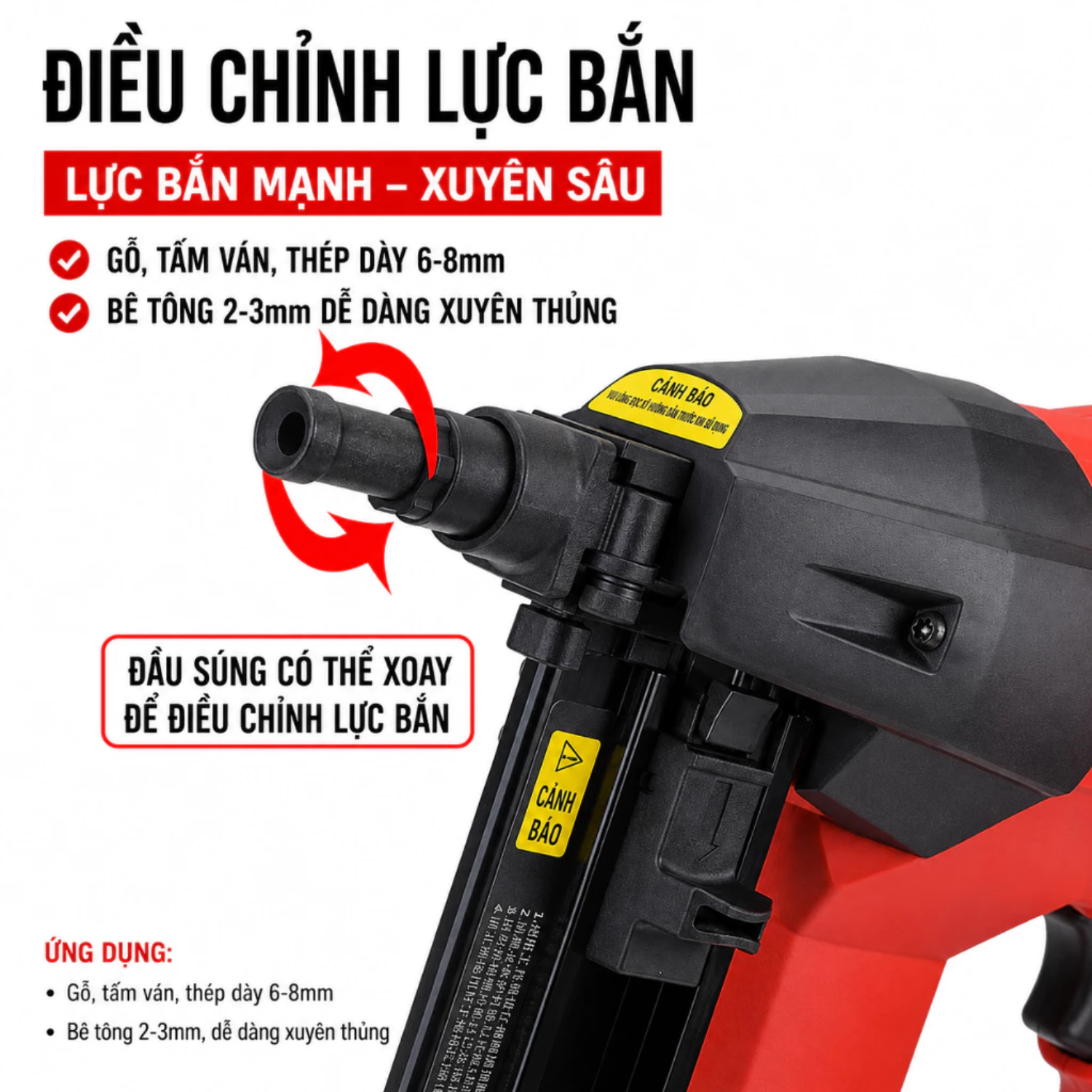 Máy Bắn Đinh Bê Tông NailTask DCCN90S2 Không Dùng Gas, Pin 20V, Đinh Dài 15mm - 27mm
