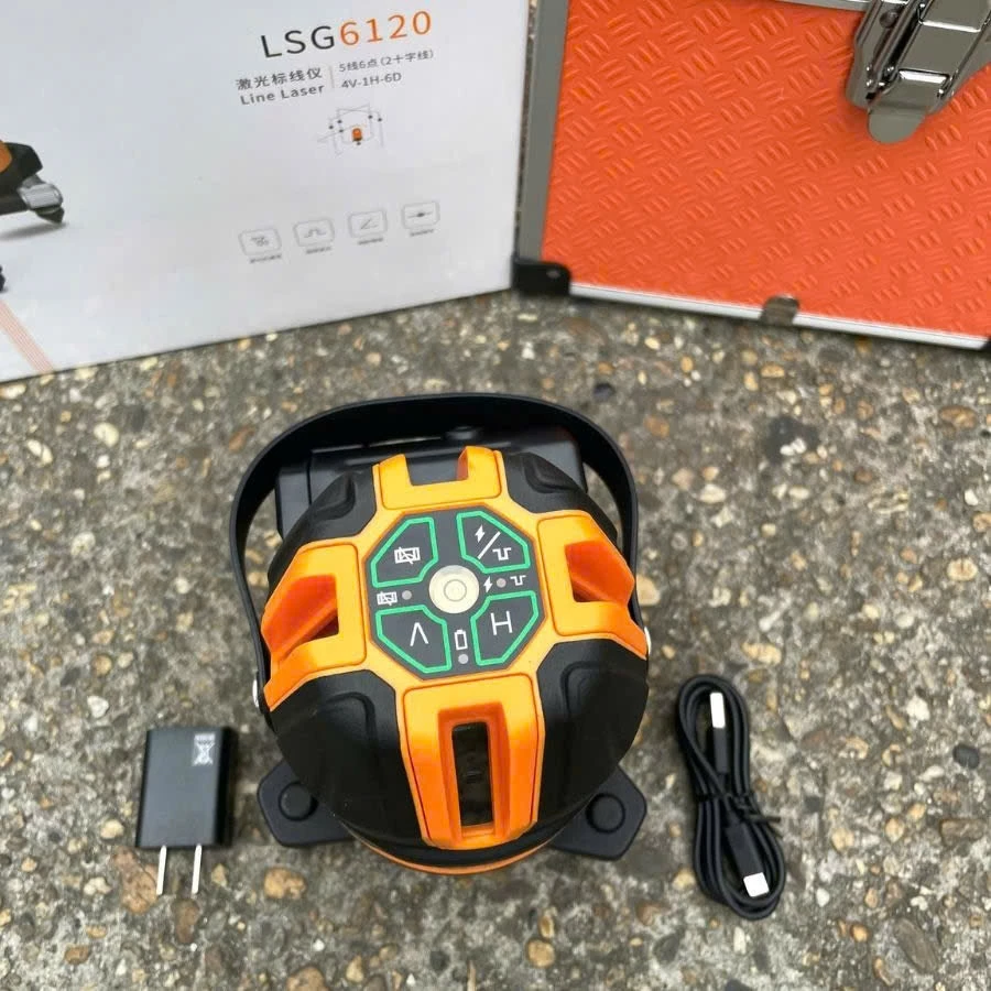 Máy Cân Bằng Laser 5 Tia Xanh LAISAI LSG 6120 - 4 Tia đứng, Chấm Dọi, Bù Nghiêng 3°