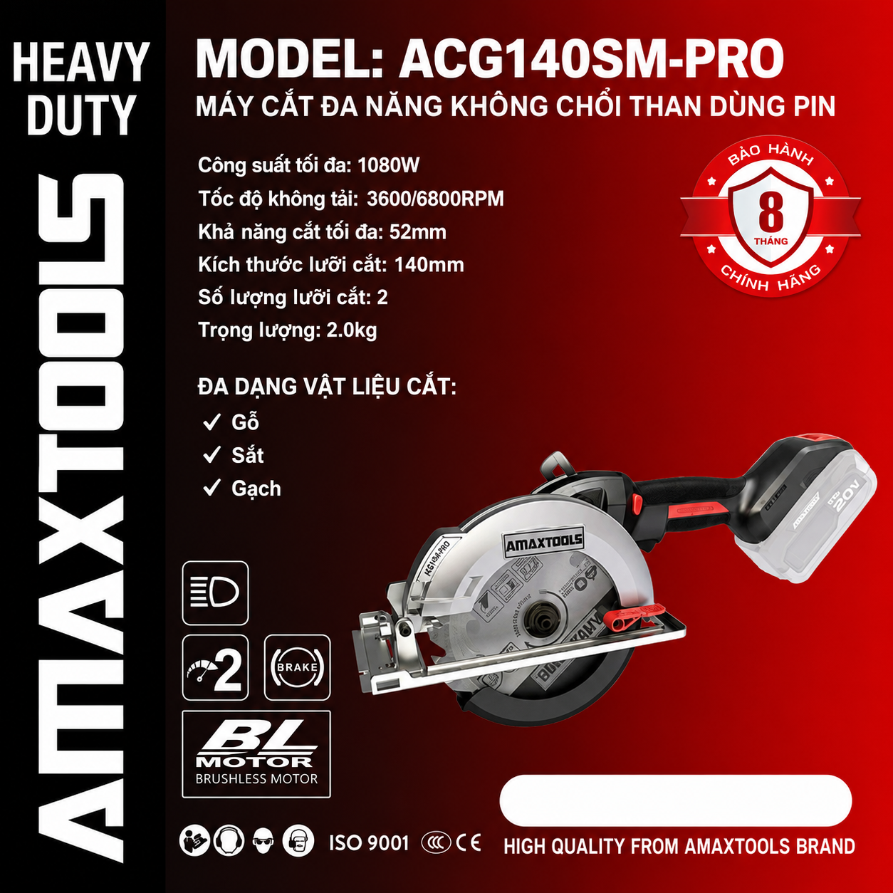 Máy Cắt đa Năng 21V Amaxtools ACG140SM-PRO Chính Hãng