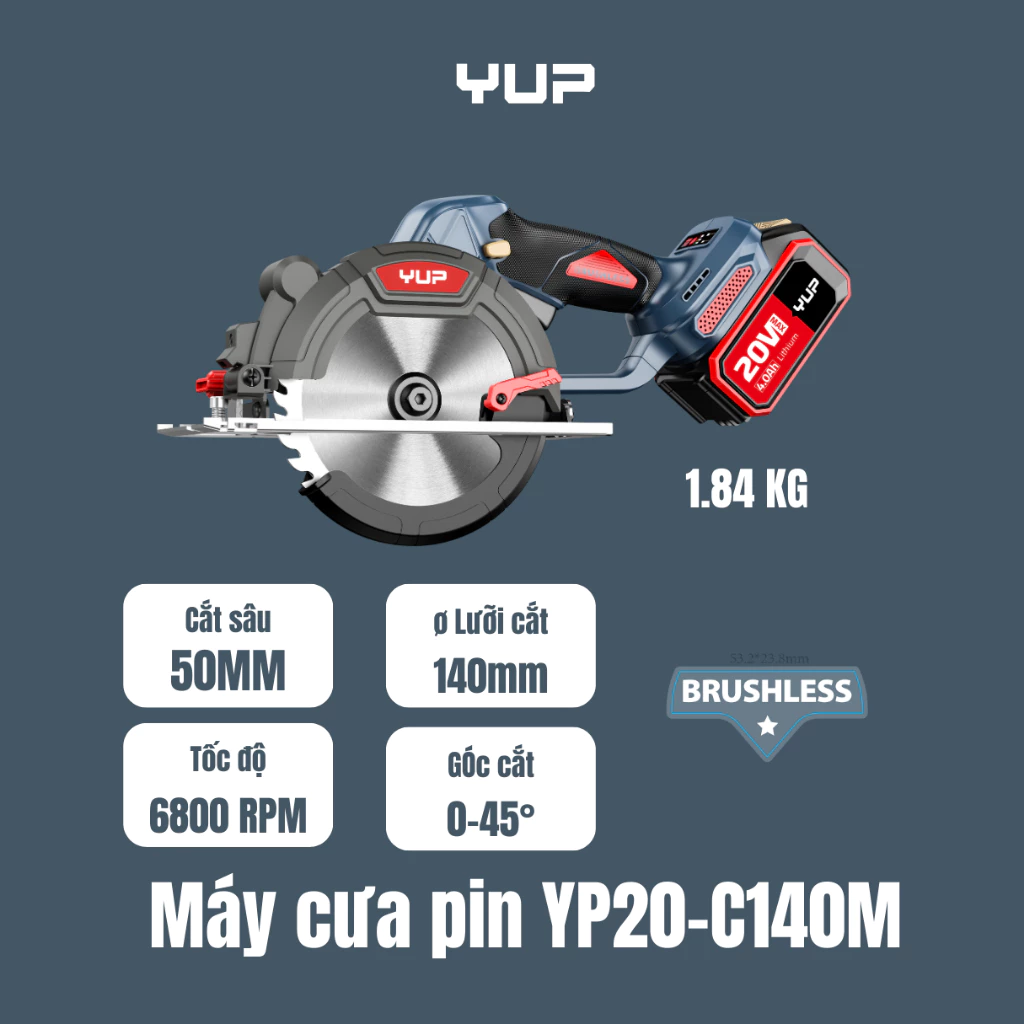 Máy Cắt Đa Năng Pin 20V YUP YP20 C140 140mm Chính Hãng