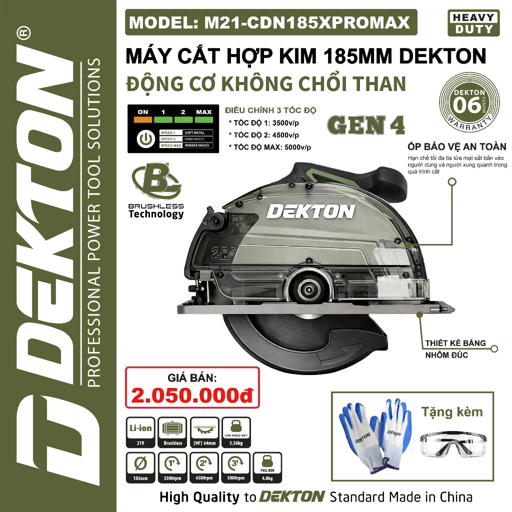 Máy Cắt Hợp Kim Pin Dekton M21-CDN185XPROMAX Chân Pin Phổ Thông