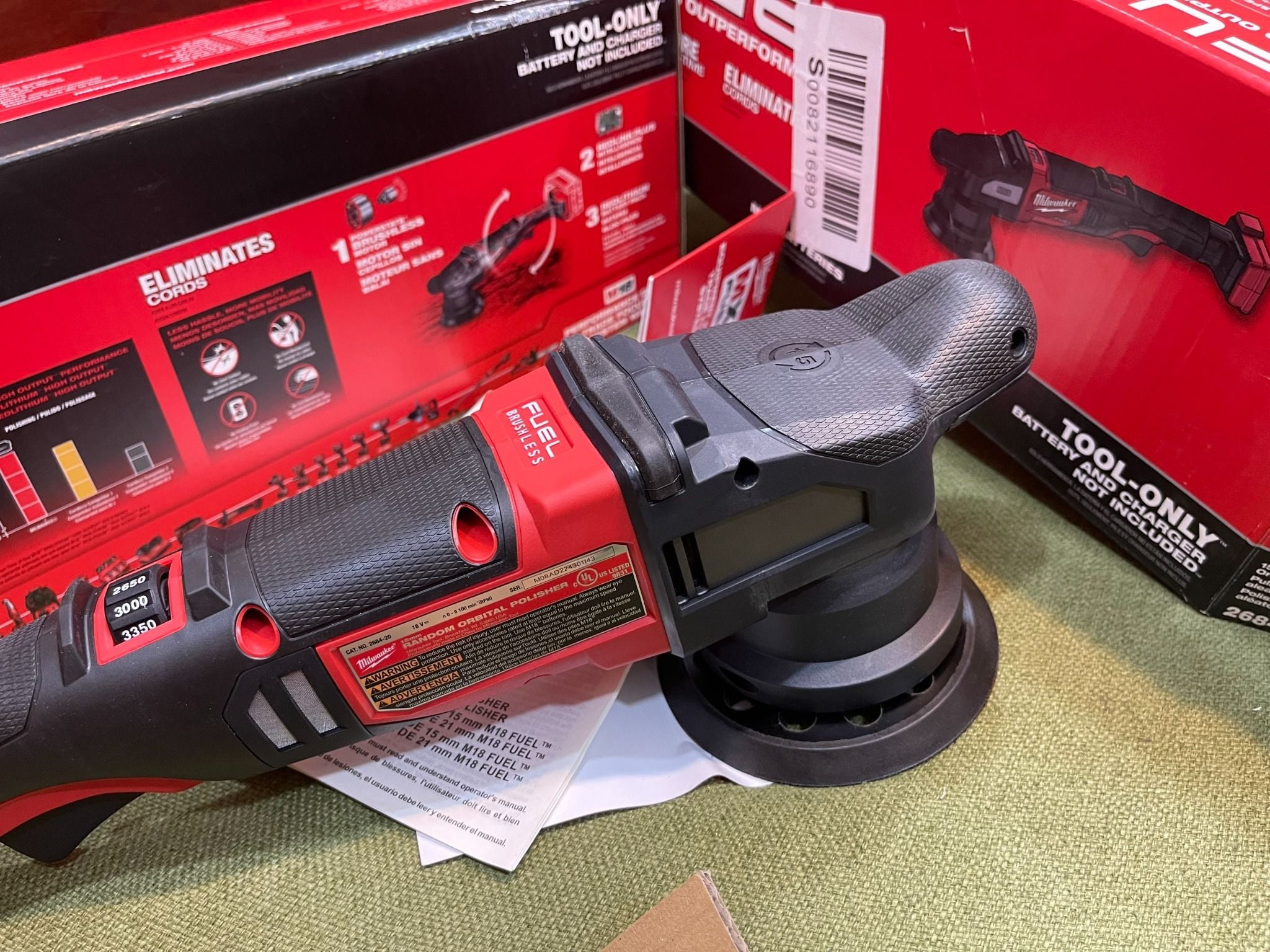 Máy đánh Bóng Lệch Tâm Milwaukee M18 FROP15-0 Quỹ đạo 15mm đế Chà 125mm