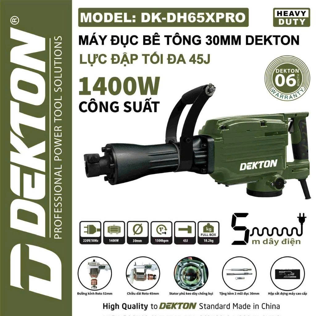 Máy Đục Bê Tông 30mm Dekton DK-DH65XPRO
