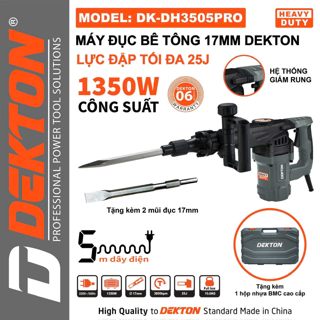 Máy Đục Bê Tông 17mm Dekton DK-DH3505PRO