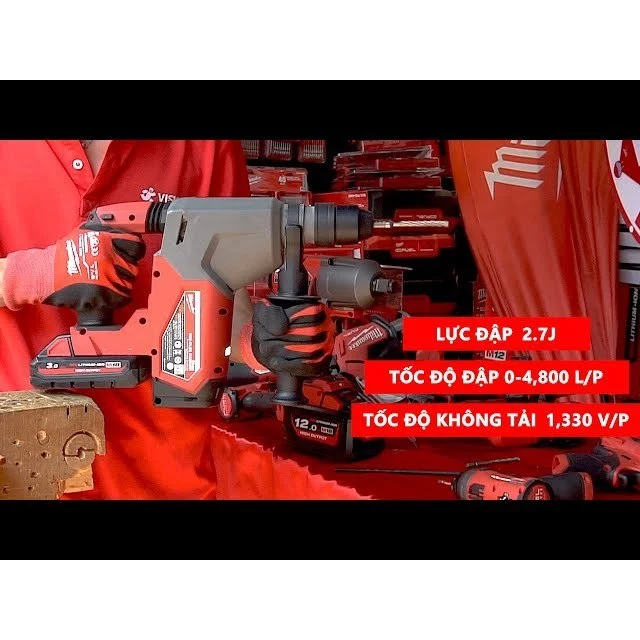 Máy Khoan Búa Milwaukee M18 FHX-0X0 - 2.7J, SDS-Plus, AUTO STOP