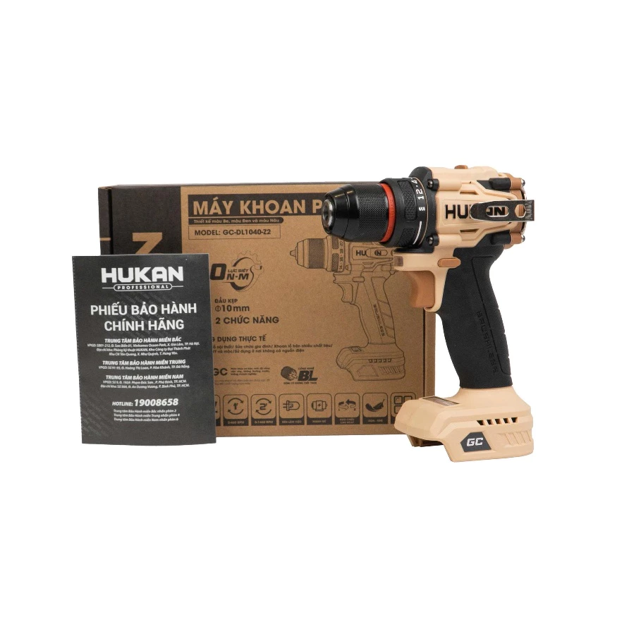 Máy Khoan Pin HUKAN GC-DL1040-Z2 21V, Lực Siết 40Nm, Đầu Kẹp 10mm, Động Cơ Không Chổi Than