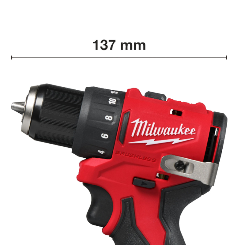 Máy Khoan Vặn Vít Dùng Pin 12V Milwaukee M12 BLDDRC-0 Không Chổi Than, Thân Máy (Chưa Pin & Sạc)