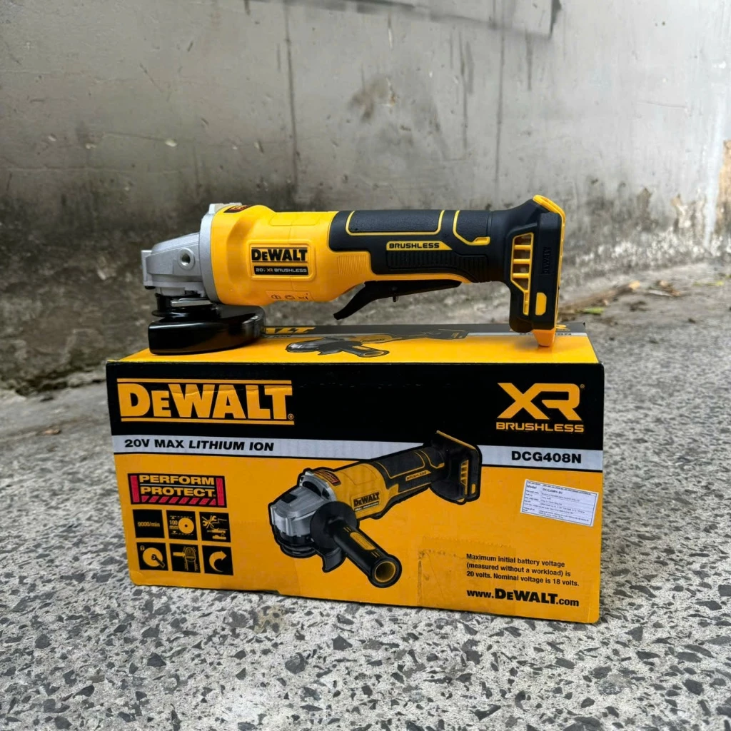 Máy Mài Góc Dewalt DCG408N-B1 100mm Dùng Pin 20V Max, Công Tắc Bóp – Chính Hãng