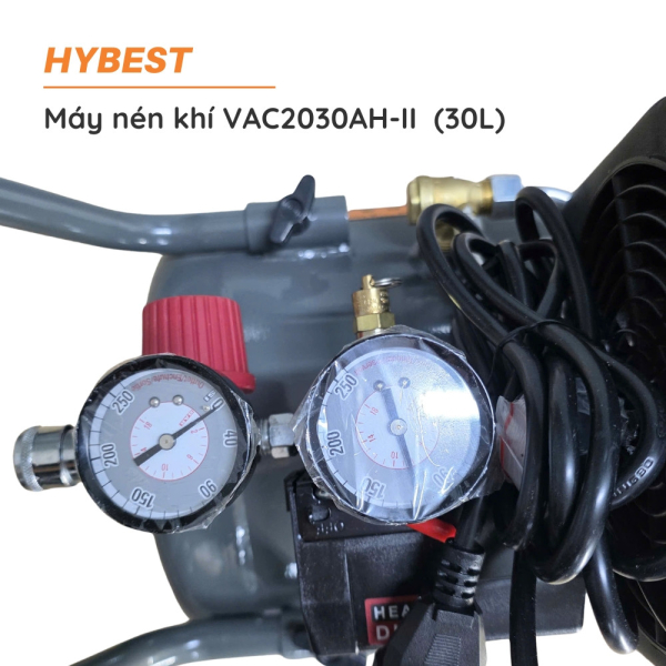 Máy Nén Khí Có Dầu 30L HYBEST VAC2030AH-II Công Suất 2HP 1500W Chính Hãng