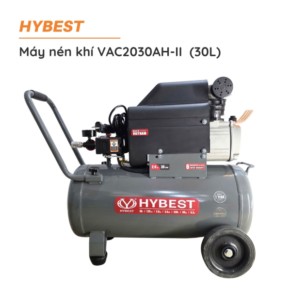 Máy Nén Khí Có Dầu 30L HYBEST VAC2030AH-II Công Suất 2HP 1500W Chính Hãng