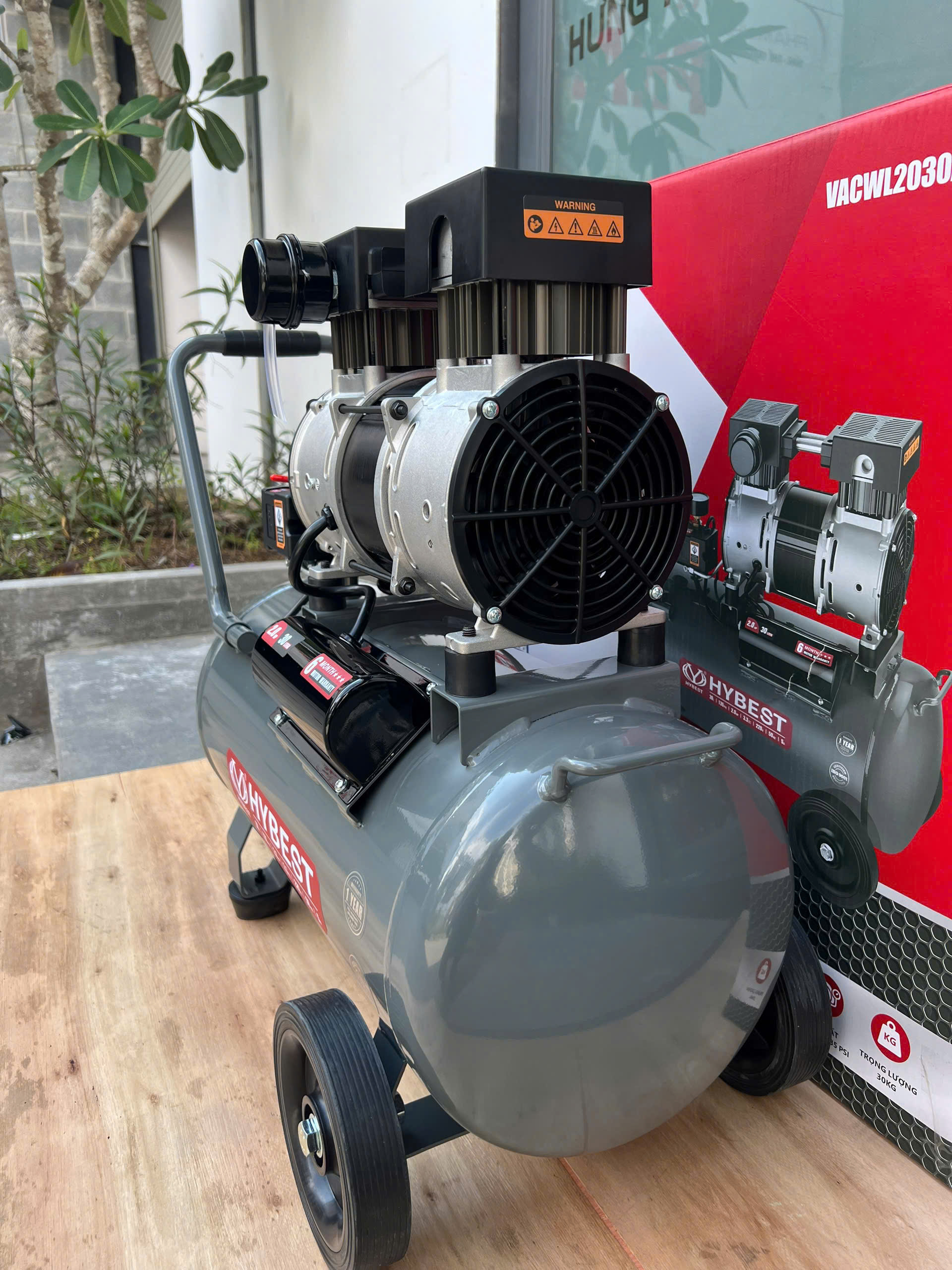 Máy Nén Khí Không Dầu 30L 2HP Hybest VACWL2030AH4P - Áp 9.3 Bar Giá Tốt
