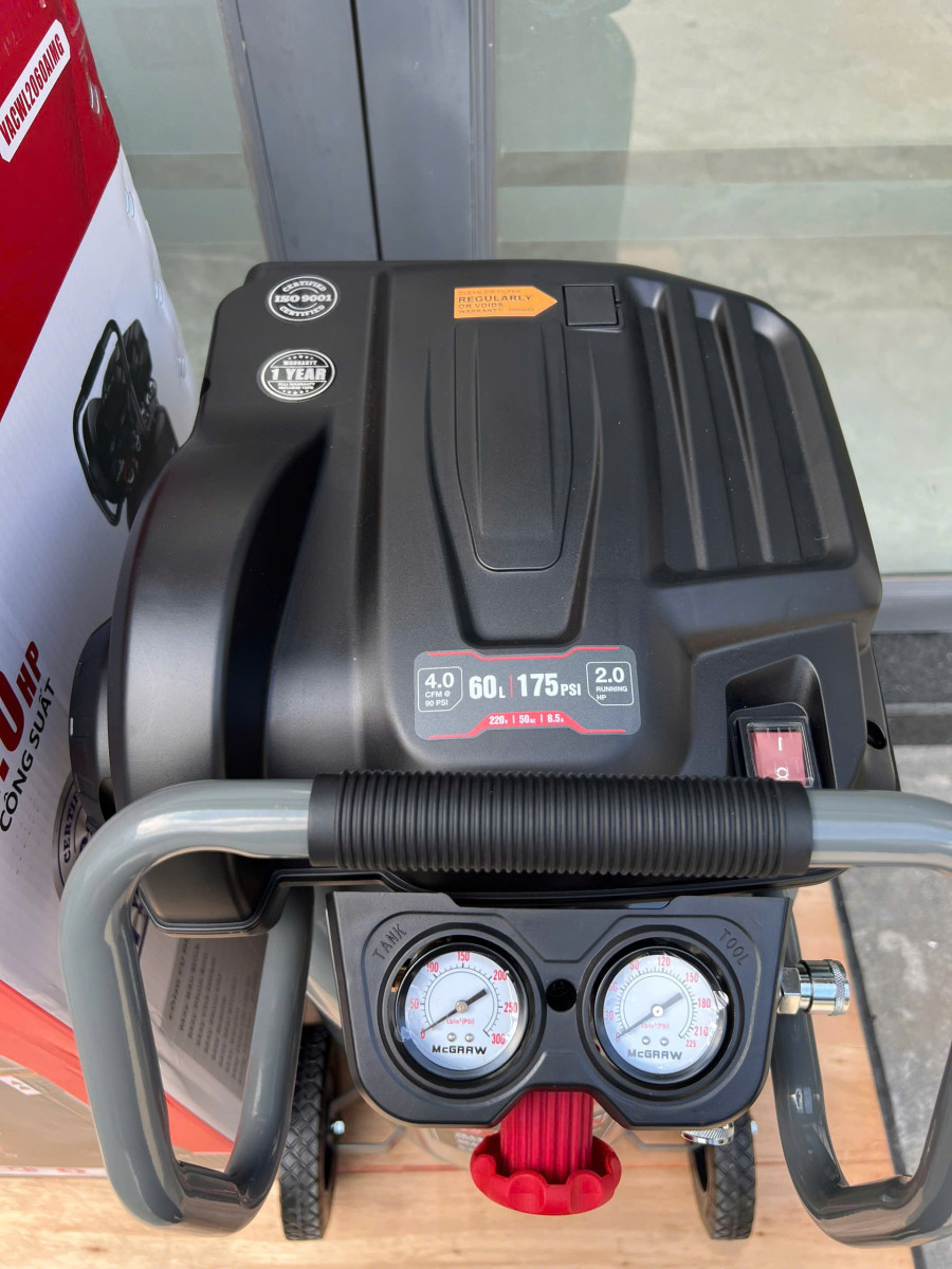 Máy Nén Khí Không Dầu 60L Hybest ACWL2060AIMG 2HP, Áp Lực 12 Bar Chính Hãng