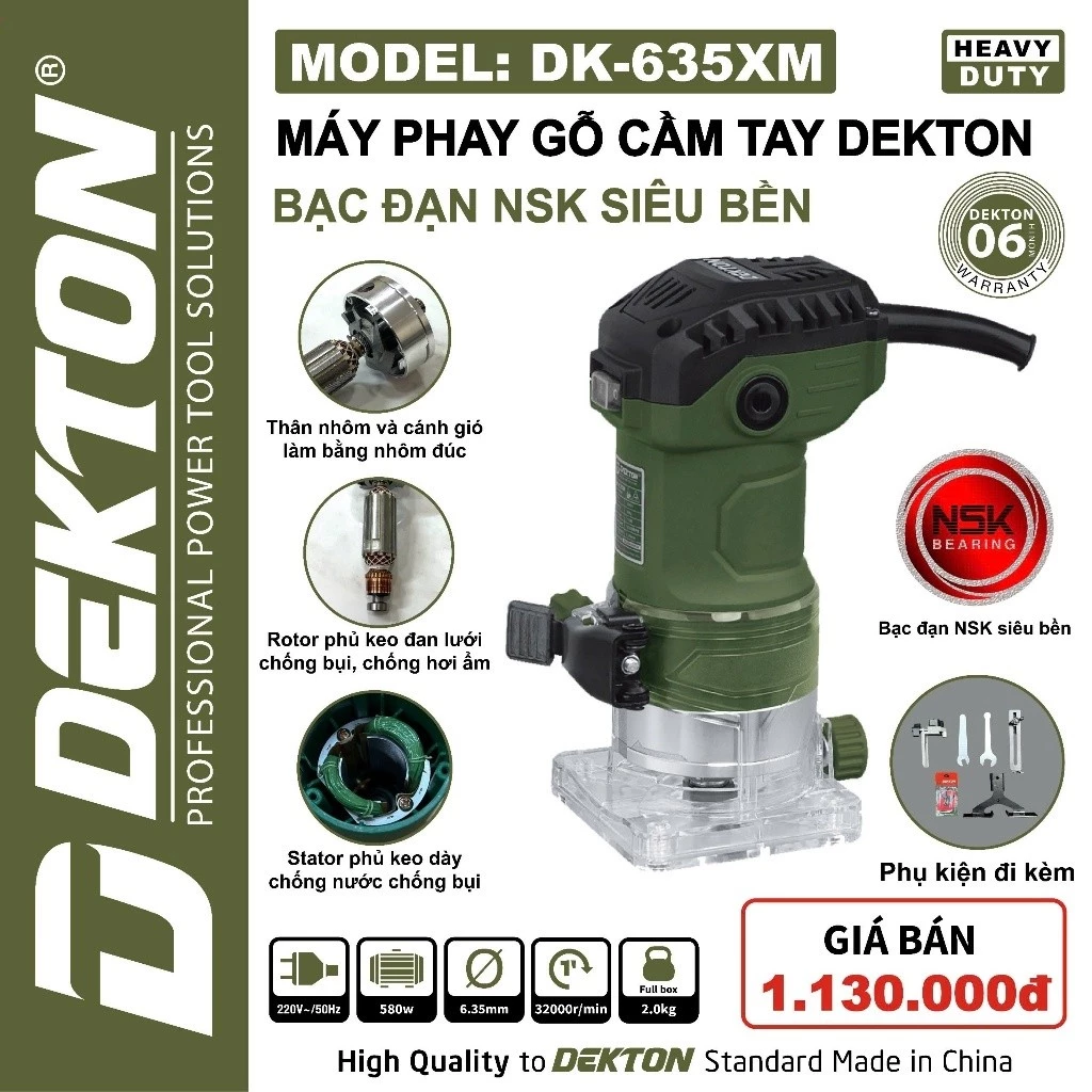 Máy Phay Gỗ Dekton DK-635XM