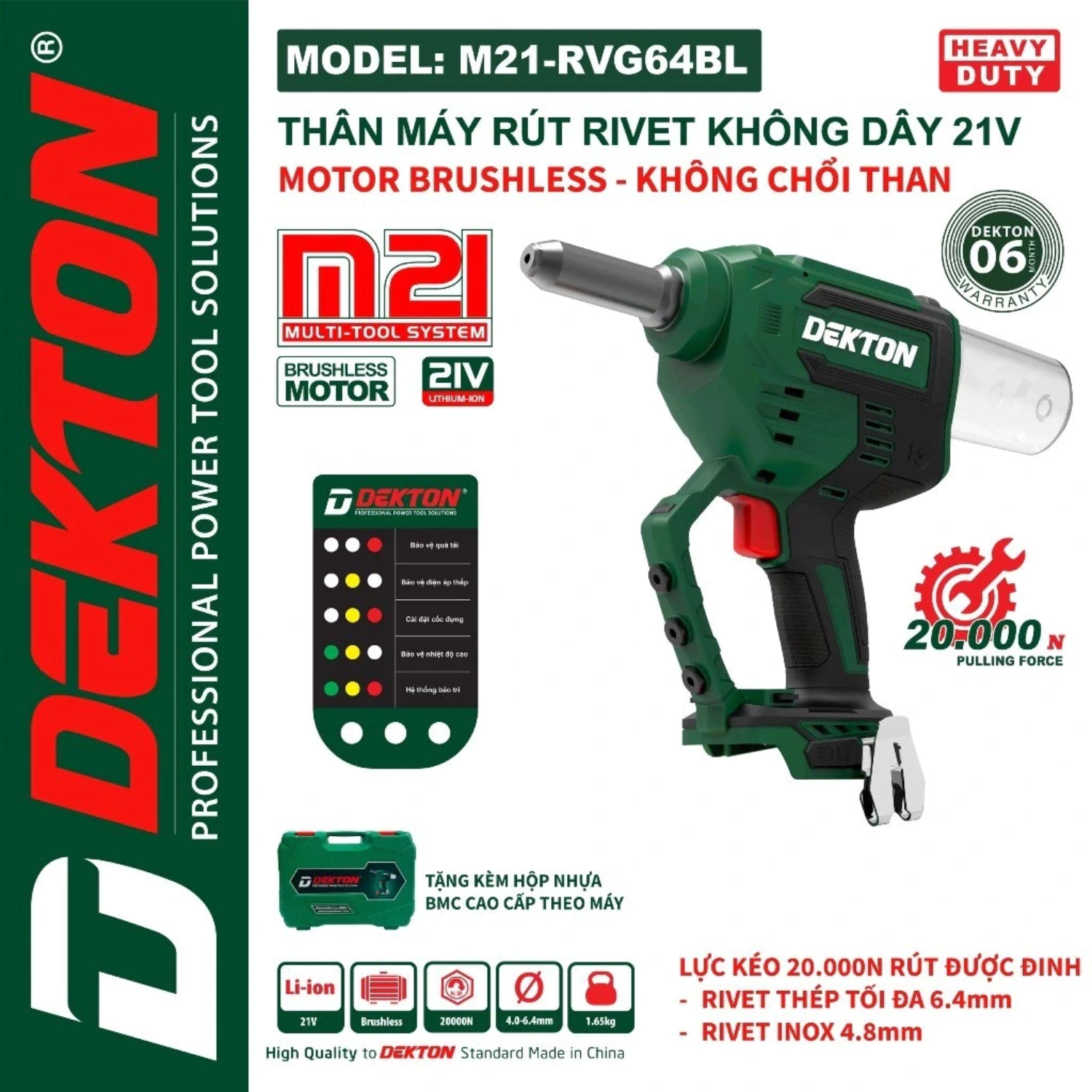 Máy Rút Rivet DEKTON M21-RVG64BL