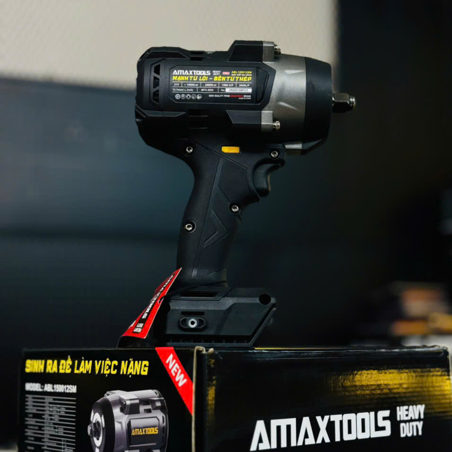 Máy Siết Bulong 1500Nm Pin 21V Amaxtools ABL150012SM, Lực Mở 2000Nm Chính Hãng