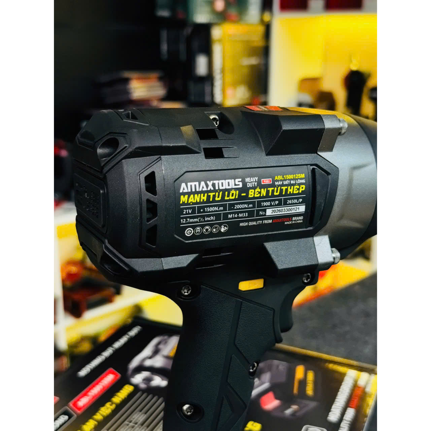Máy Siết Bulong Amaxtools 630Nm Pin 21V ABL65012SM, Không Chổi Than, Lực Mở 800Nm