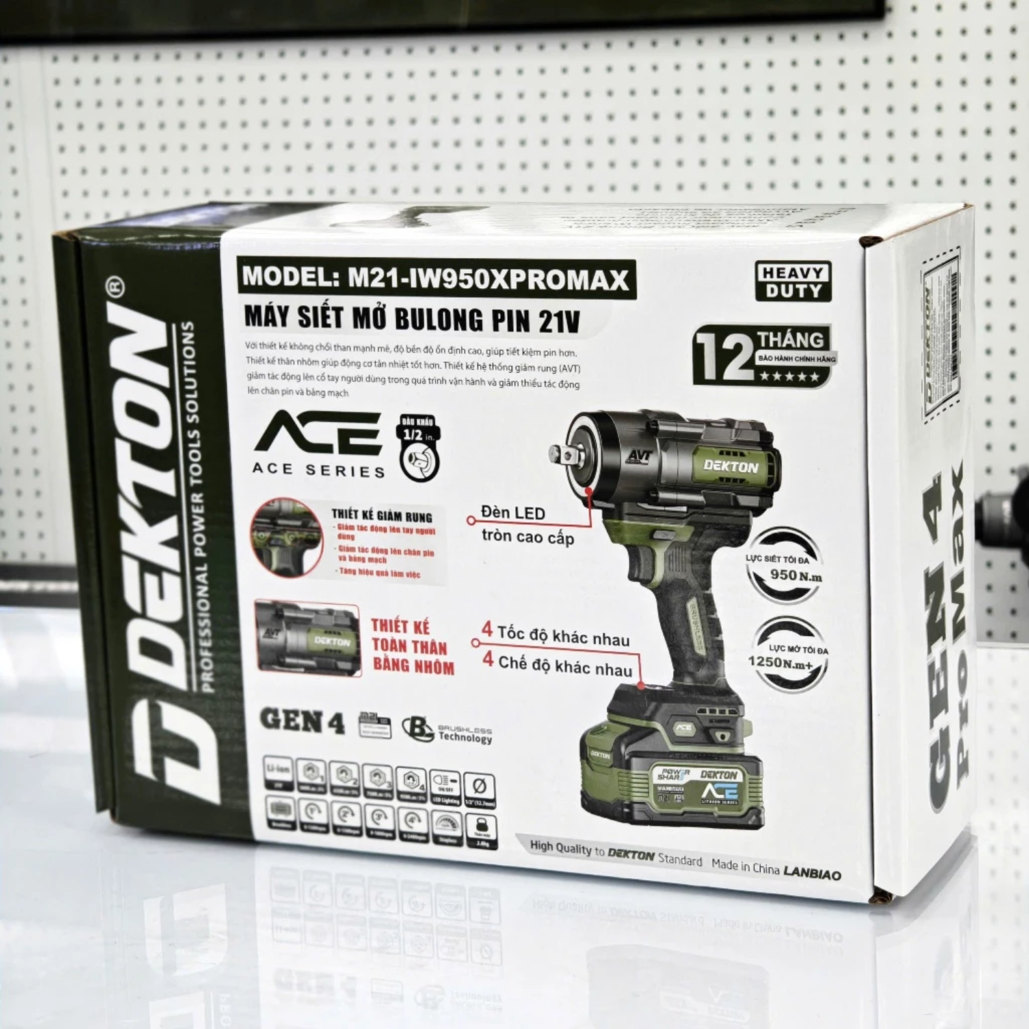 Máy Siết Bulong Dekton 21V 950Nm M21-IW950XPROMAX, Đầu 1_2 Inch Chính Hãng