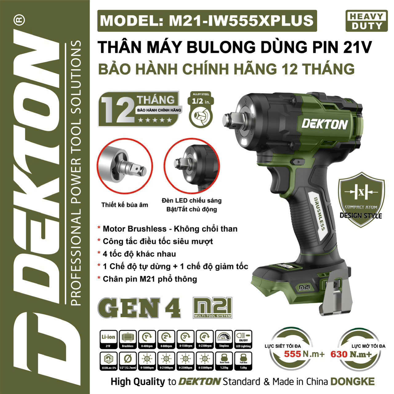 Máy Siết Bulong Dekton M21-IW555XPLUS