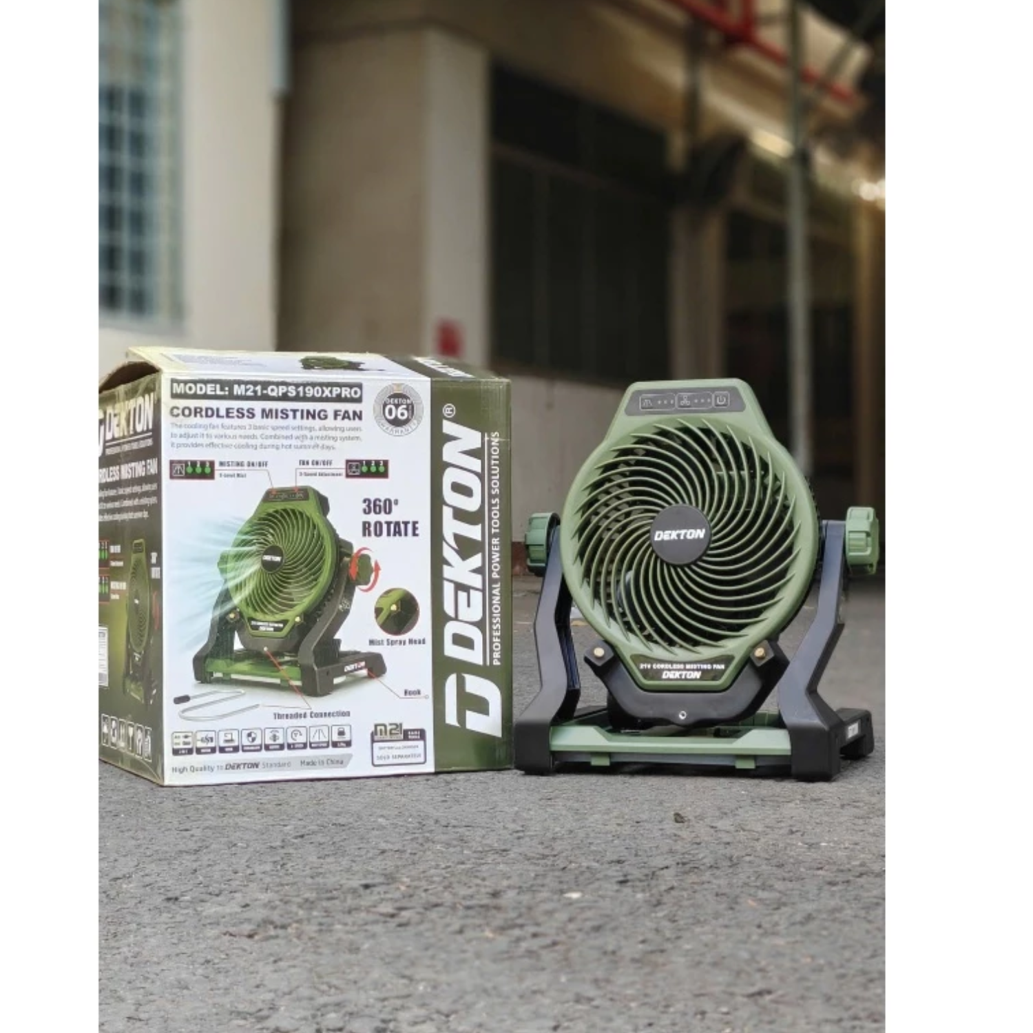 Quạt Phun Sương Dùng Pin 21V Dekton M21-QPS190XPRO Tốc Độ Gió 7.5ms
