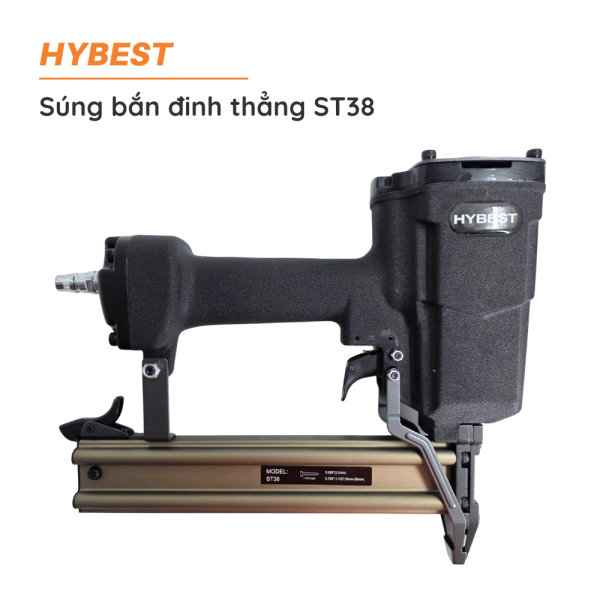 Súng Bắn Đinh Khí Nén Hybest ST38 Bắn Bê Tông, Gỗ, Đinh 18-38mm