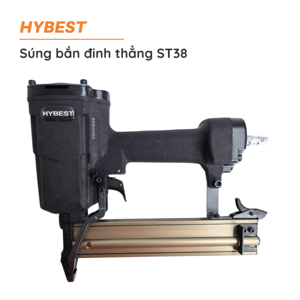 Súng Bắn Đinh Khí Nén Hybest ST38 Bắn Bê Tông, Gỗ, Đinh 18-38mm