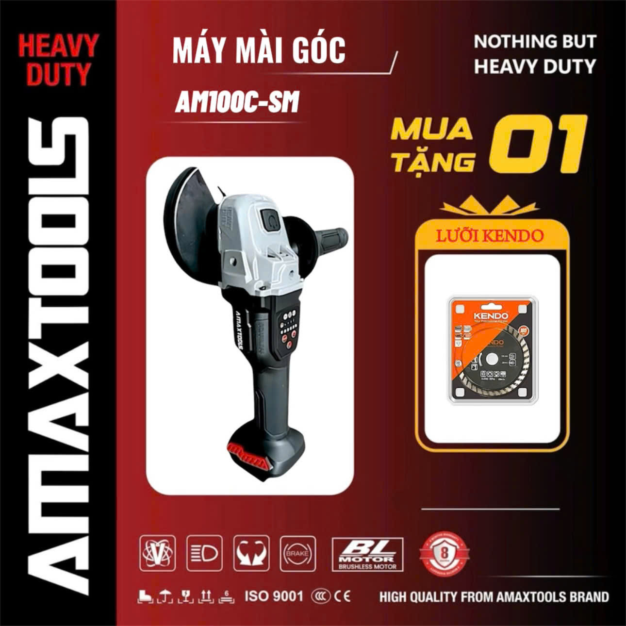 Máy Mài Góc Pin 21V Amaxtools AM100C-SM 100mm 800W