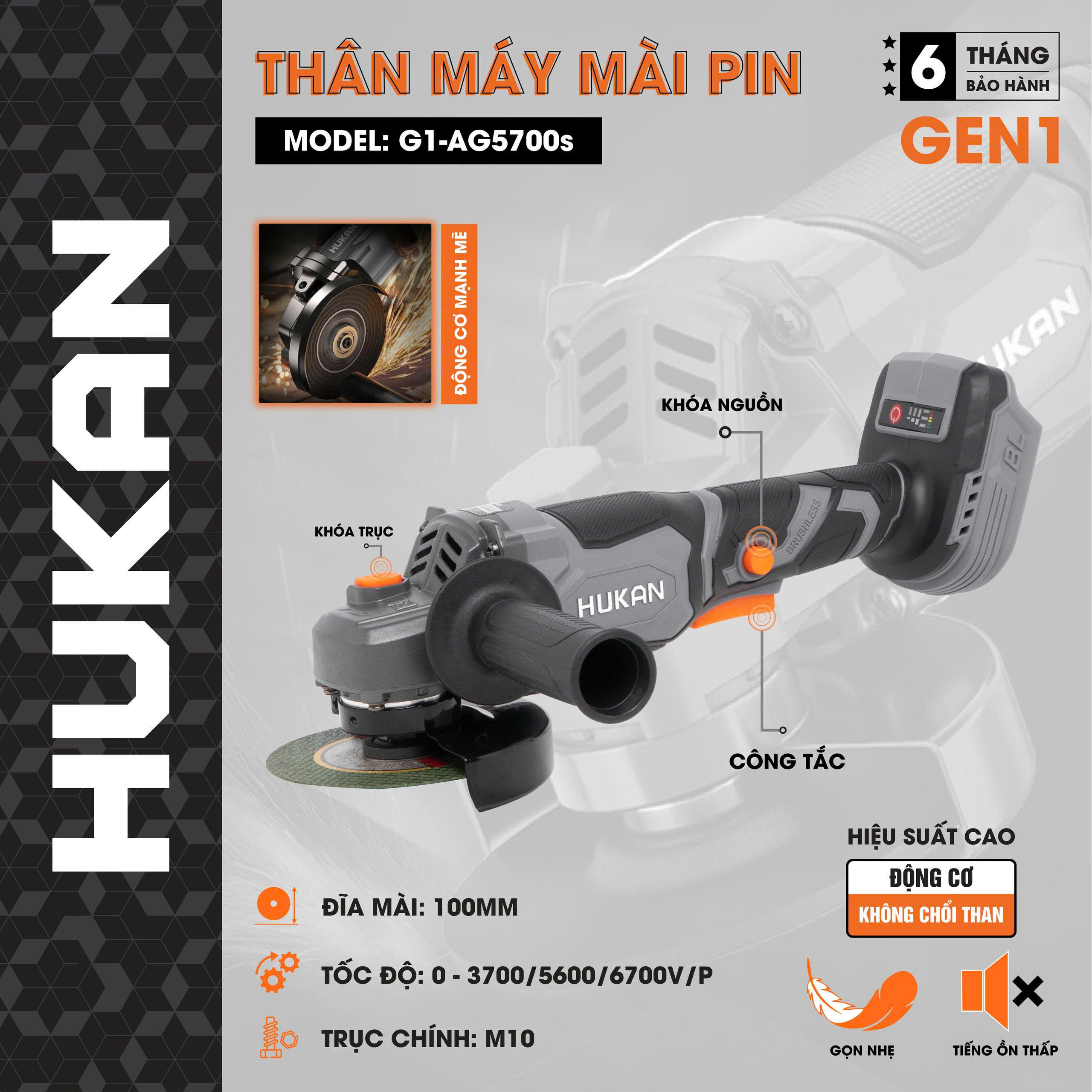 Thân máy mài pin Hukan G1-AG5700s