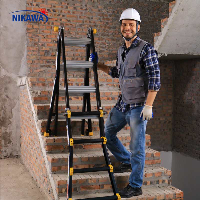 Thang nhôm chữ A 4 bậc đa năng dùng cho cầu thang tiện lợi NKB-44