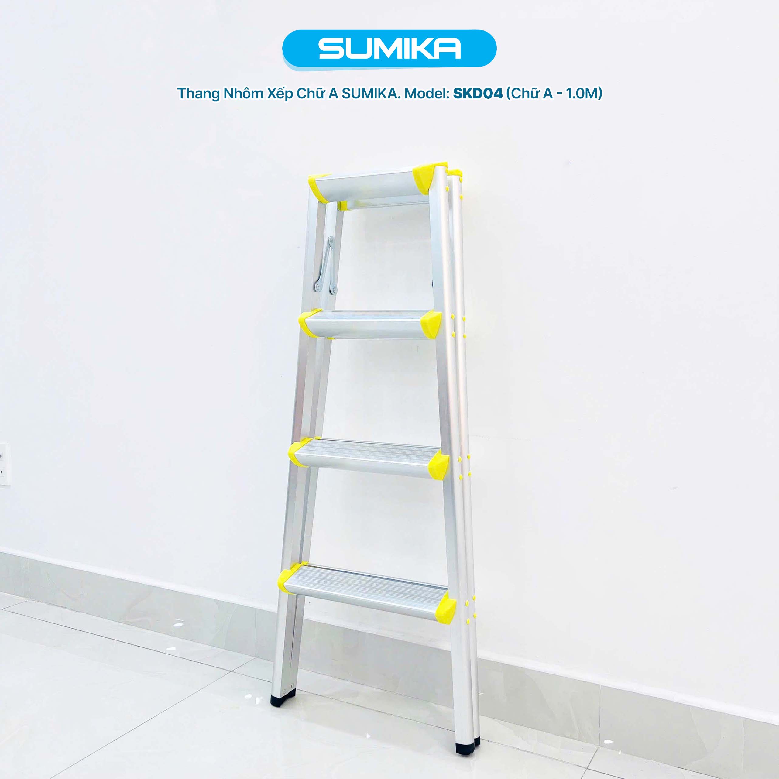 Thang Nh&ocirc;m Dạng Bậc Ghế SUMIKA SKD04 - Xếp Chữ A, Tải 100kg