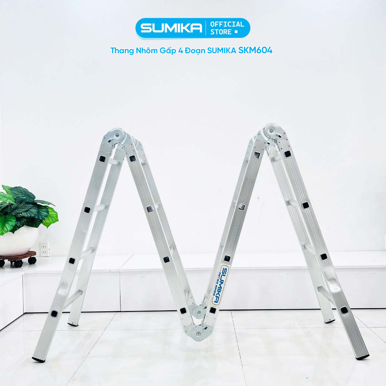 Thang Nh&ocirc;m Gấp 4 đoạn SUMIKA SKM604 - Chữ A 2.35m