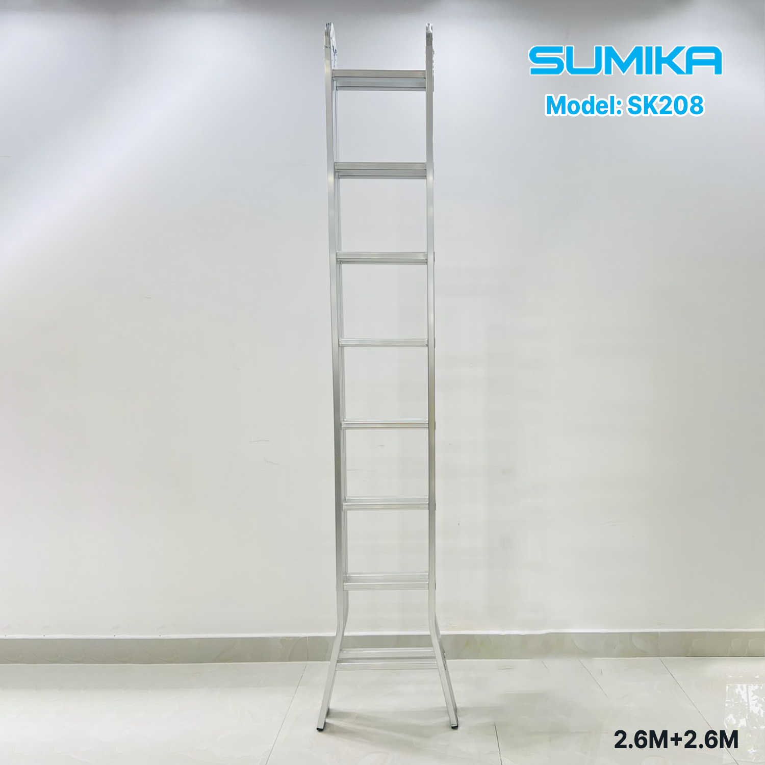 Thang Nhôm Gấp đa Năng 2 đoạn 12 Bậc SUMIKA SK208 – Gấp Gọn, Chịu Tải 150kg