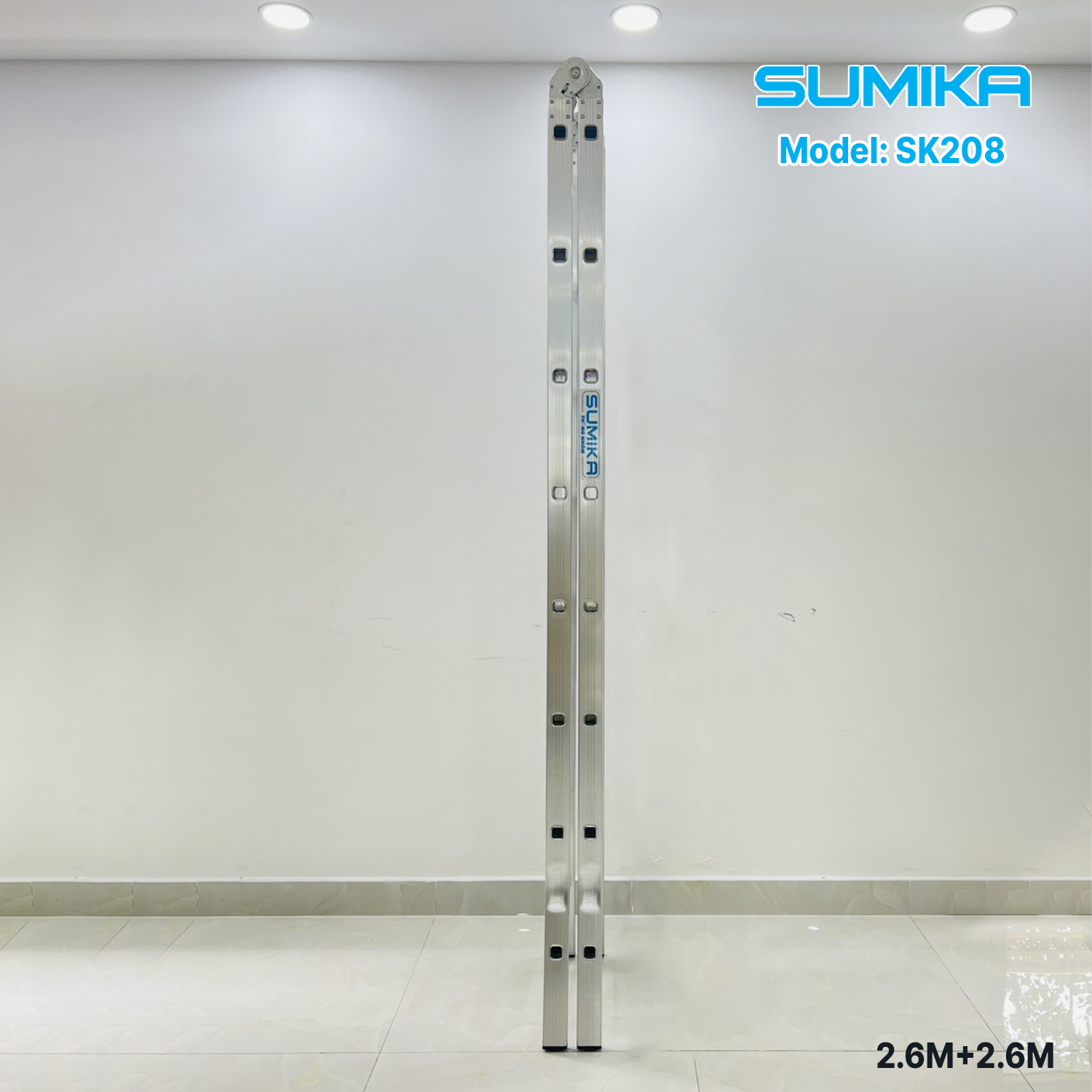 Thang Nhôm Gấp đa Năng 2 đoạn 12 Bậc SUMIKA SK208 – Gấp Gọn, Chịu Tải 150kg