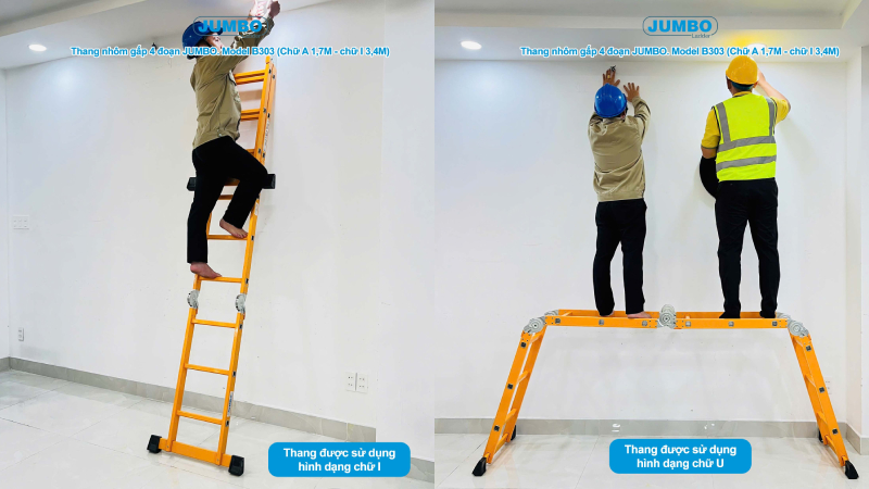 B&ecirc;n cạnh chất liệu cao cấp, độ an to&agrave;n của thang nh&ocirc;m Jumbo c&ograve;n được tối ưu h&oacute;a qua từng chi tiết thiết kế
