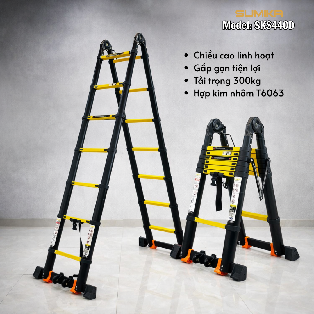 Thang Nh&ocirc;m R&uacute;t Chữ A SUMIKA SKS440D