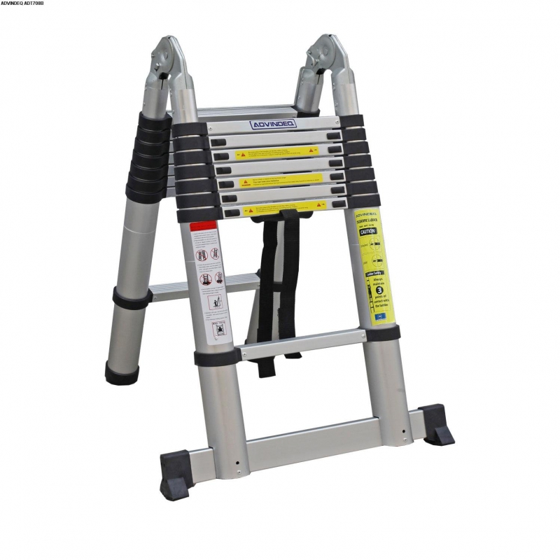 Thang Nhôm Rút Gọn (chữ A) Advindeq ADT706B Cao 3,8m Tải Trọng 150kg