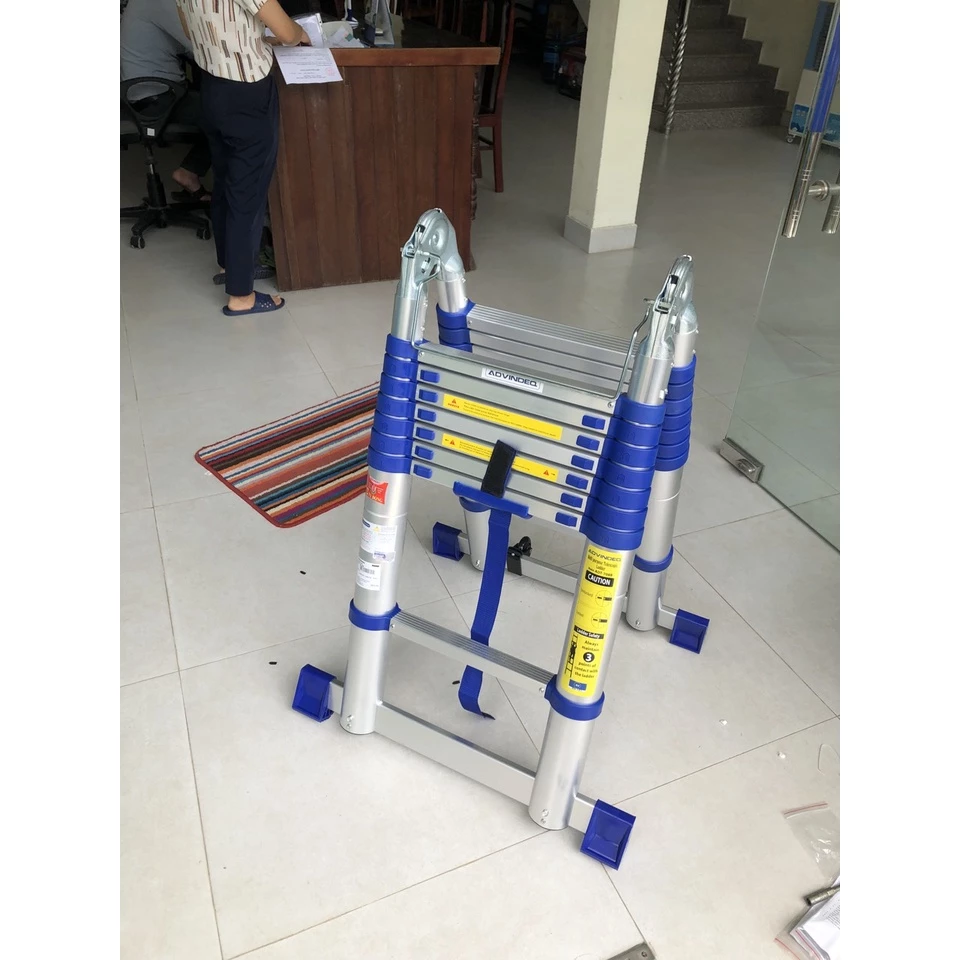 Thang Nhôm Rút Gọn (chữ A) Advindeq ADT708B Khóa Gấp Tự động