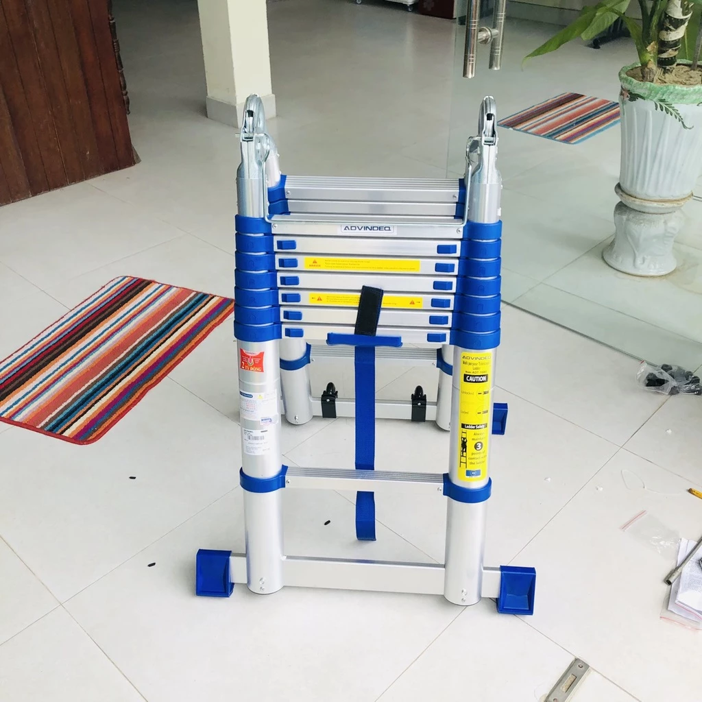 Thang Nhôm Rút Gọn (chữ A) Advindeq ADT708B Khóa Gấp Tự động