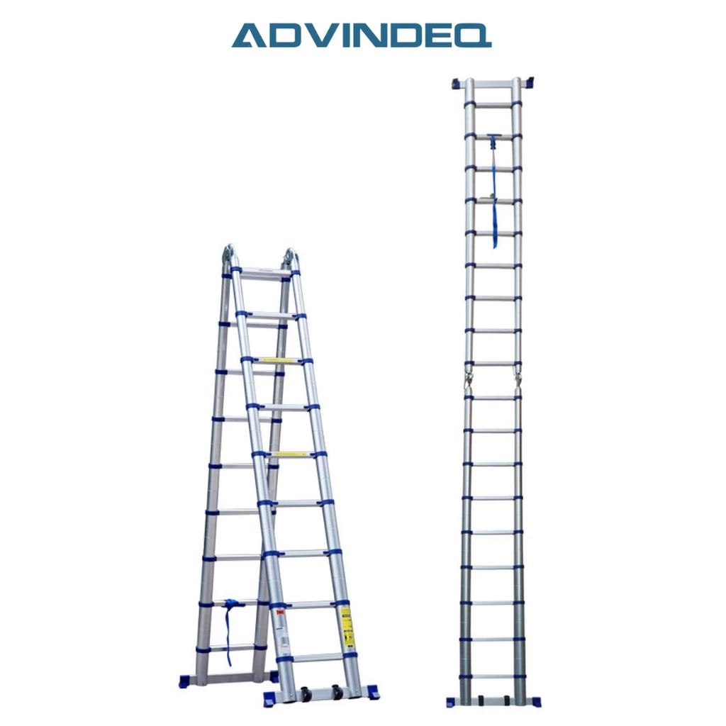 Thang Nh&ocirc;m R&uacute;t Gọn (chữ A) Advindeq ADT709B Kh&oacute;a Gấp Tự động, Duỗi 5.6m