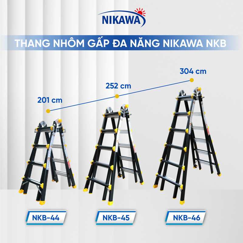 Thang nhôm rút lồng đa năng Nikawa chính hãng