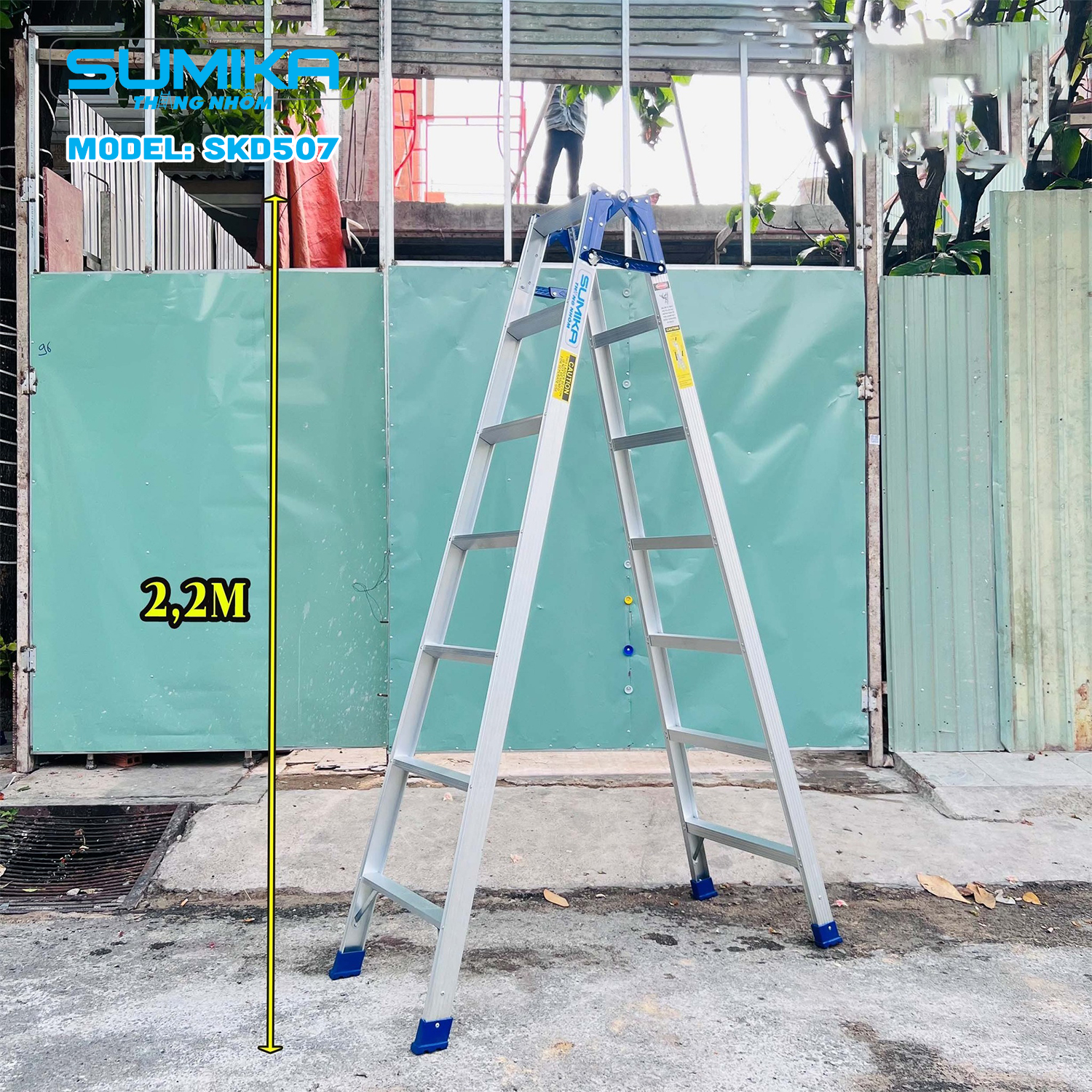 Thang Nh&ocirc;m Xếp Chữ A Sumika SKD507 - Nhẹ Bền, Tải 150kg