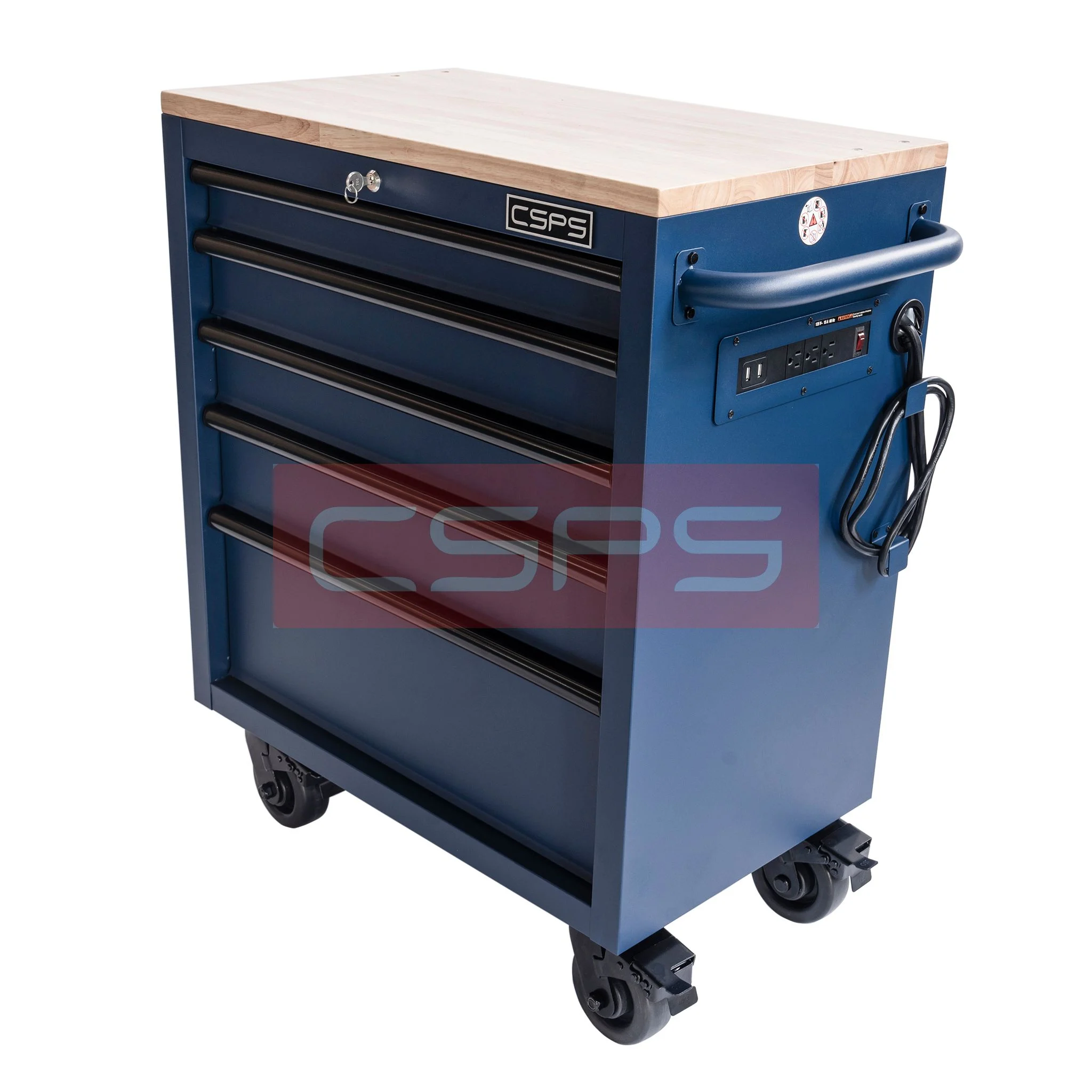 Tủ dụng cụ CSPS 76cm - 05 hộc kéo không nâng hạ màu đen, xanh VNTC07605BB1M, VNTC07605BL1M